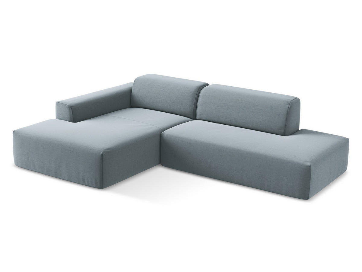 POUF Cord Blau - Türkis/Schwarz, Holzwerkstoff/Kunststoff (75/37/75cm) - Makamii