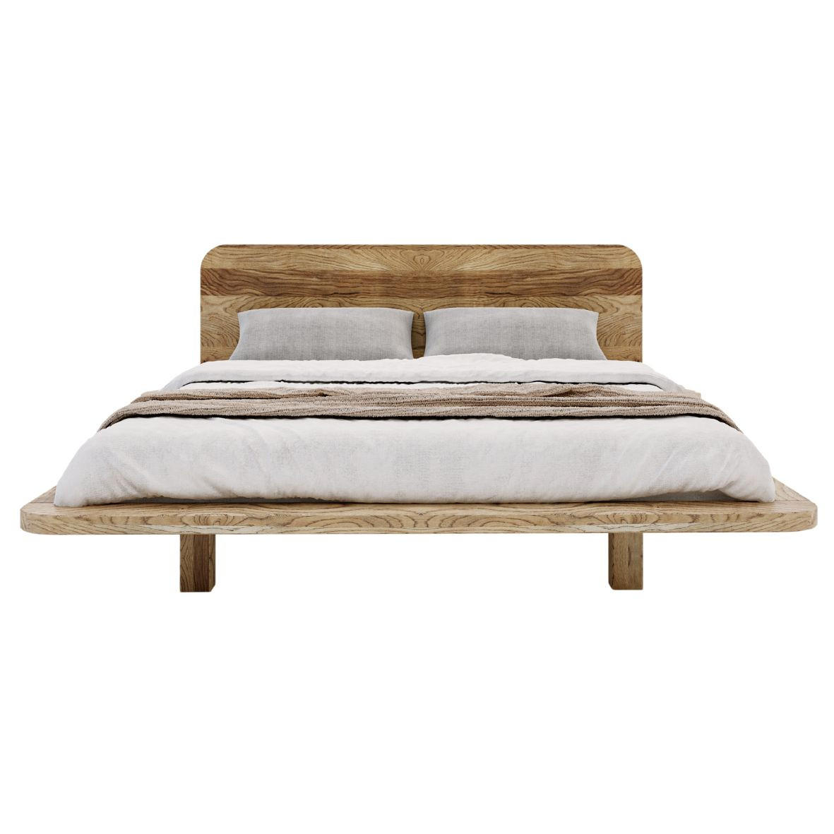 MASSIVHOLZBETT Japandic 160/200, schwebende Optik, Eiche Antik - geölt - Eiche Wotan, Eichenholz/Holz (160/200cm) - Visby