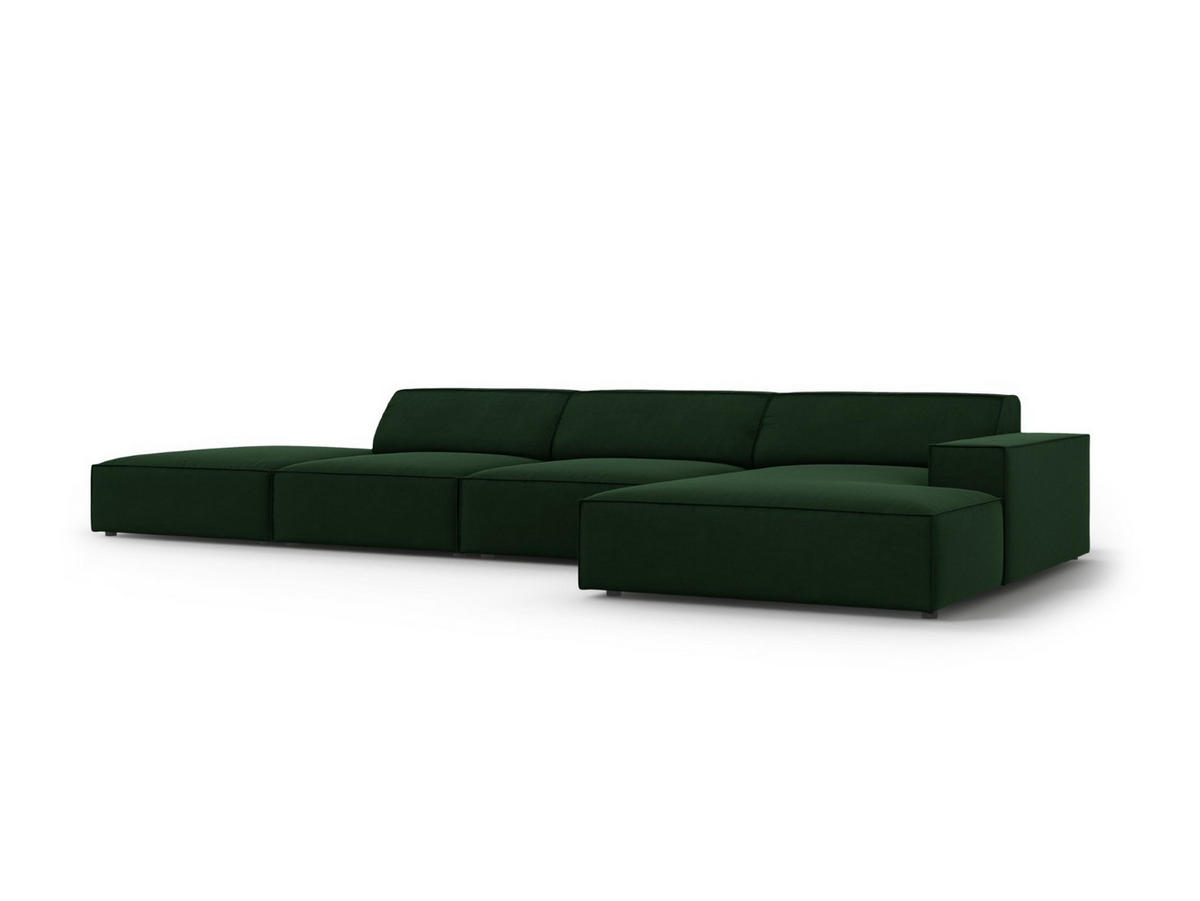 ECKSOFA rechts Jodie aus Samt flaschengrün 5 Sitzplätze - Dunkelgrün, Textil (166/341cm) - Micadoni