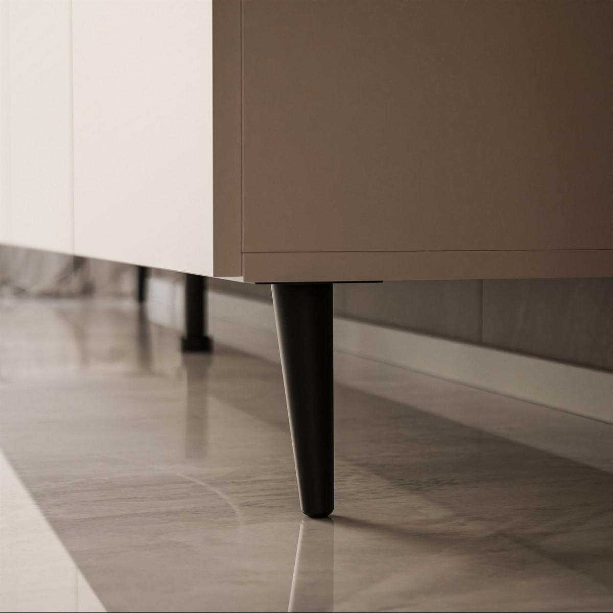 TV-LOWBOARD COLGANTE 100 cm Kaschmir auf Schwarz Beinen - Kaschmir/Schwarz, Holzwerkstoff/Metall (100/49/40cm) - Lookway