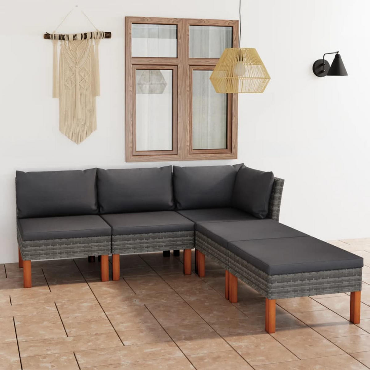 GARTENSET Yaukie 5-teilig - Grau, Metall - Nettlife