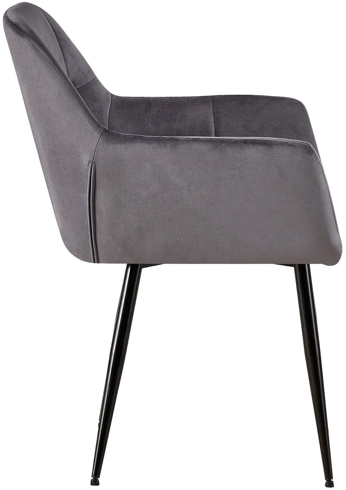 BESUCHERSTUHL Dublin Samt Grau Konferenzstuhl Bürostuhl - Grau, Textil (56.5/84/61cm) - DELUKE