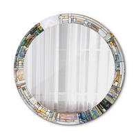 SPIEGEL Ø80 cm Rund mit Aufdruck - Perlmutt, Glas (80/80/0.4cm) - TULUP