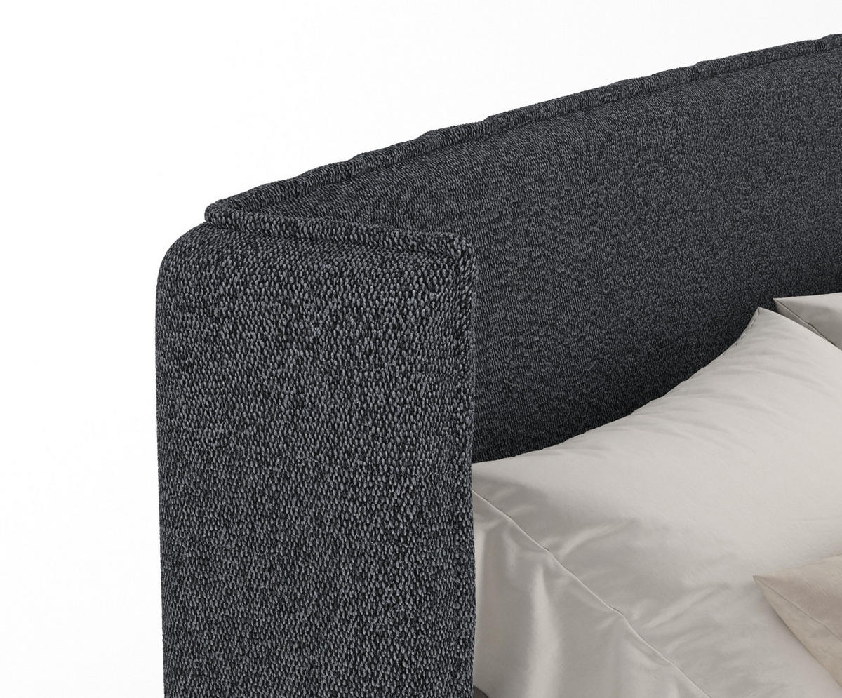BOXSPRINGBETT Freeland Schwarz 140/200 cm mit Matratze und Topper - Schwarz, Holz/Holzwerkstoff (140/200cm) - Maison de Reve