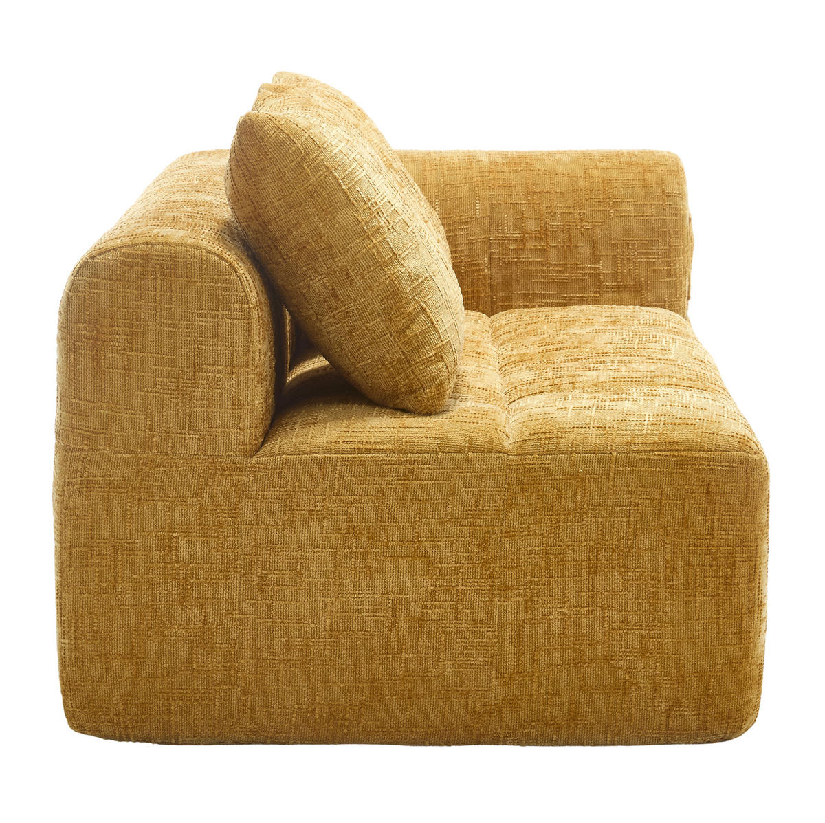 SOFA mit Seitentaschen 158 x 90 x 60 cm Chenille Yellow - Gelb, Kunststoff (158/60/90cm) - Meubliv