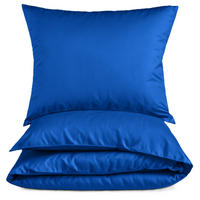 MAKO-SATIN-BETTWÄSCHE 135x200 Bettbezug einfarbig 100% Baumwolle - Uni Royal Blau - Blau, Textil (135/200cm) - Carpe Sonno