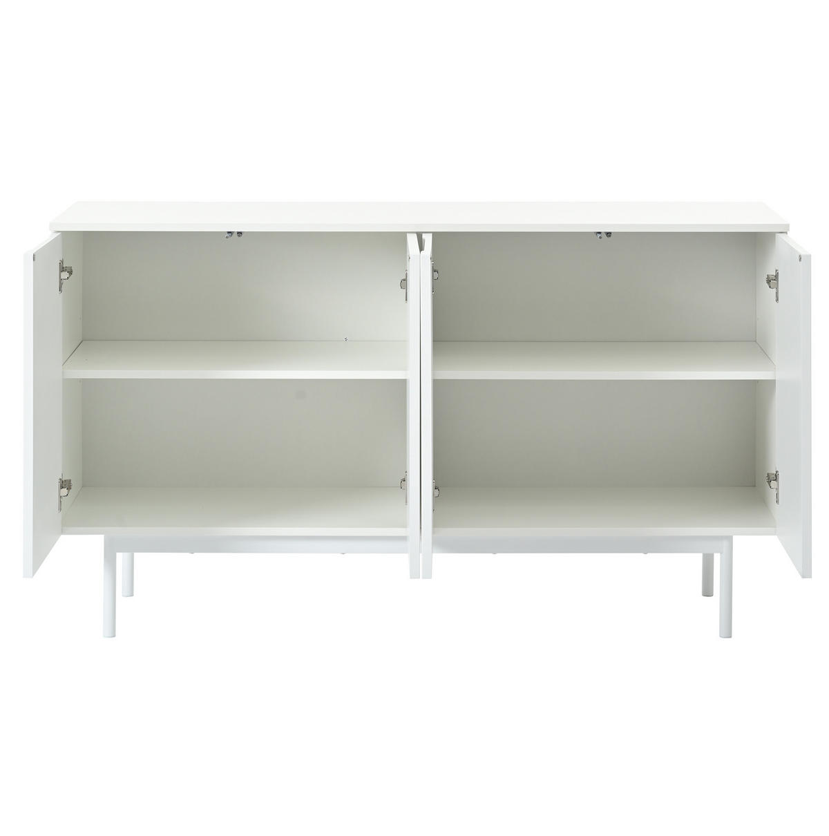 BUFFETSCHRANK 105/40/180 cm mit LED-Beleuchtung, Steckdosenleiste und verstellbaren Einlegeböden, Weiß - Weiß, Holzwerkstoff (105/180/40cm) - Redom