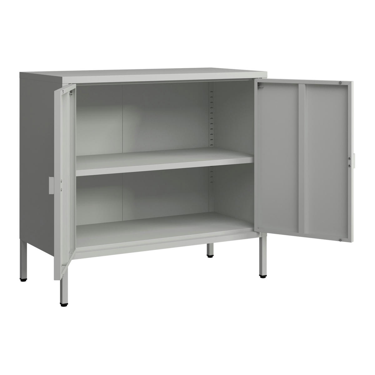 AKTENSCHRANK Hailuoto - Hellgrau, Metall (80/75/40cm) - [en.casa]