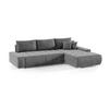ECKSOFA mit Schlaffunktion Dhaka L, Grau - Grau, Textil (185/265cm) - Fedve