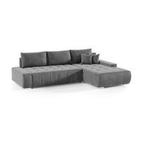 ECKSOFA mit Schlaffunktion Dhaka L, Grau - Grau, Textil (185/265cm) - Fedve