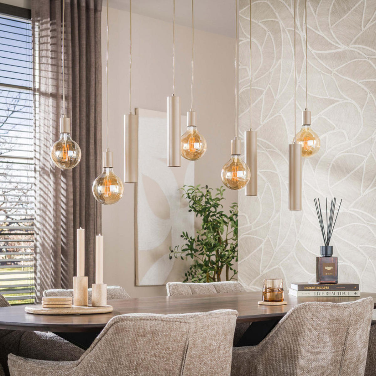 HÄNGELEUCHTE Vela Beige 28/120/150 cm - Beige, Textil (28/120/150cm) - Hoyz Collection
