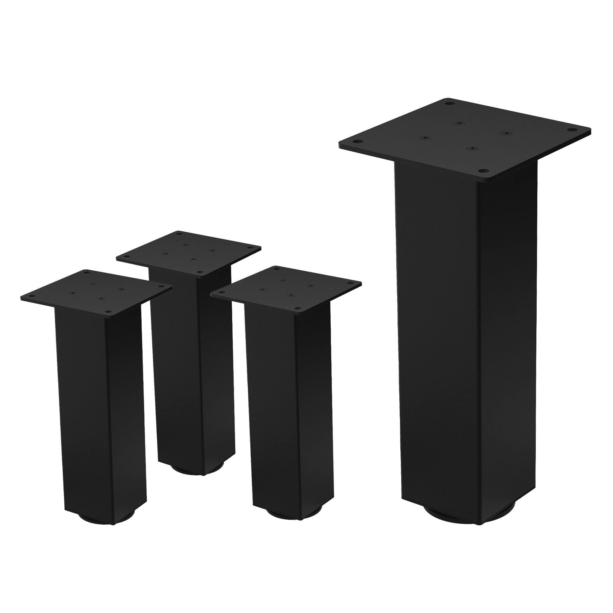 TISCHBEINE 4er Set I-Design H:30 cm Schwarz 8x8 cm - Schwarz, Metall (8/30/8cm) - ML-DESIGN