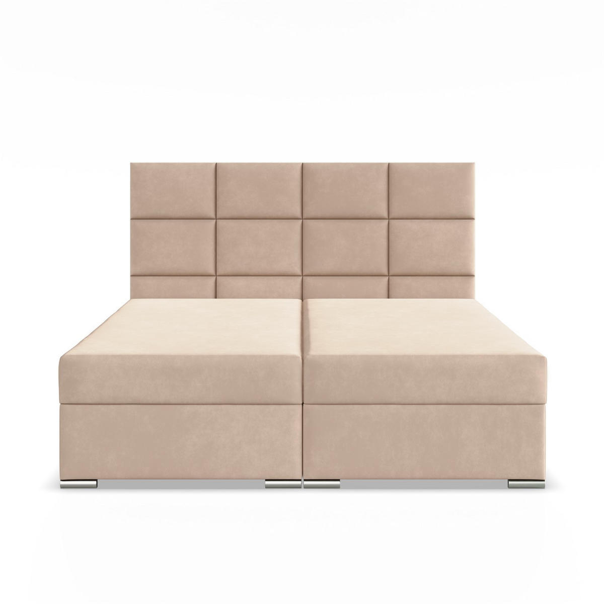 BOXBETT MIT KOPFTEIL 180x200 CALVI, Beige - Creme, Textil (180/200cm) - Mebligo