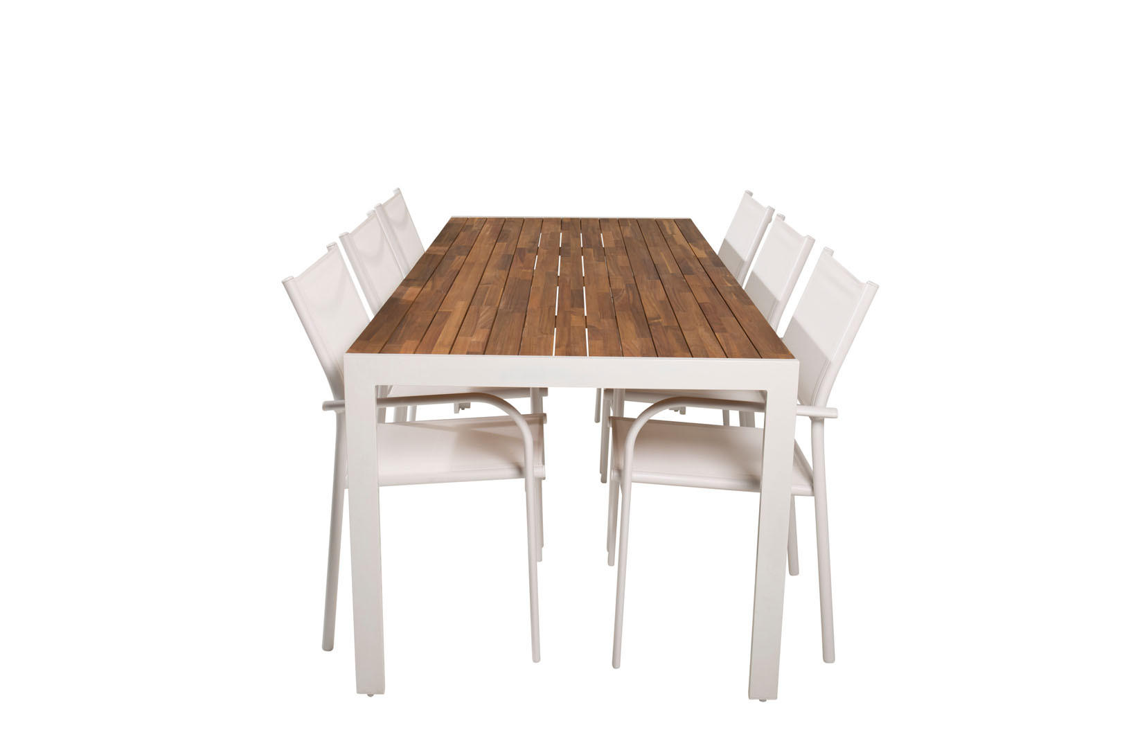 GARTENTISCHGRUPPE Weiß - Weiß, Holzwerkstoff - ebuy24