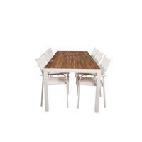 GARTENTISCHGRUPPE Weiß - Weiß, Holzwerkstoff - ebuy24