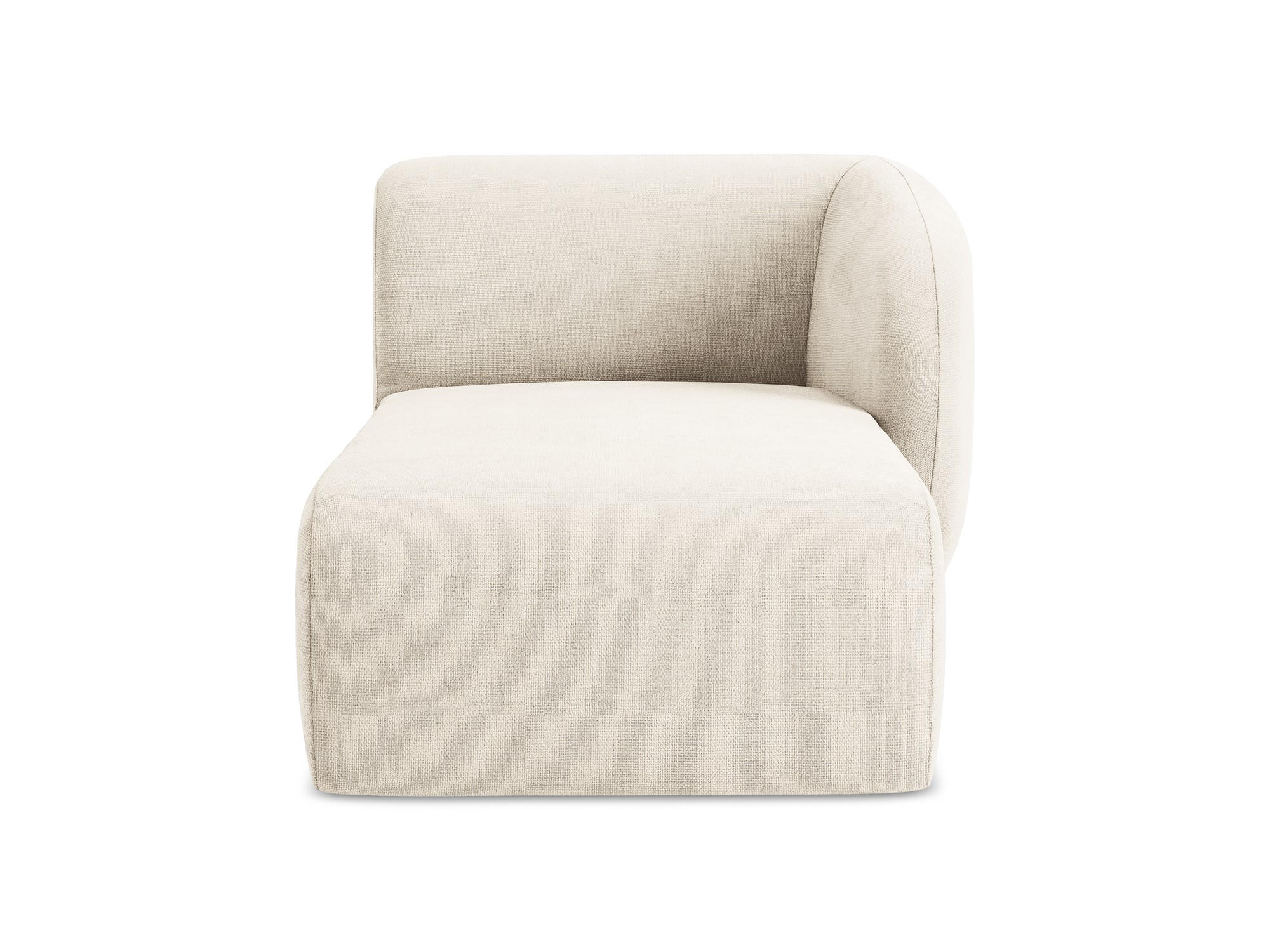 SOFAELEMENT Rechts Chenille Stoff Beige - Creme/Schwarz, Holzwerkstoff/Kunststoff (91/75/166cm) - Makamii