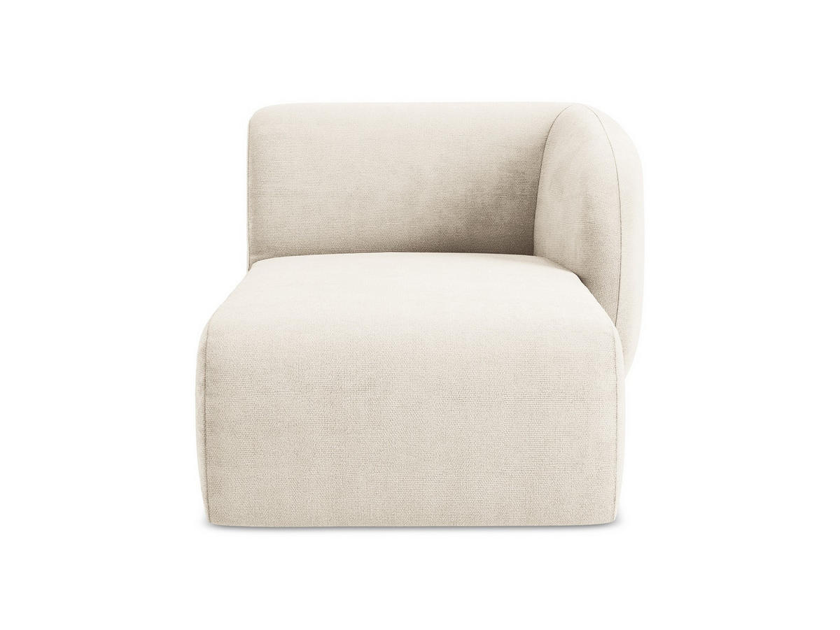 SOFAELEMENT Rechts Chenille Stoff Beige - Creme/Schwarz, Holzwerkstoff/Kunststoff (91/75/166cm) - Makamii