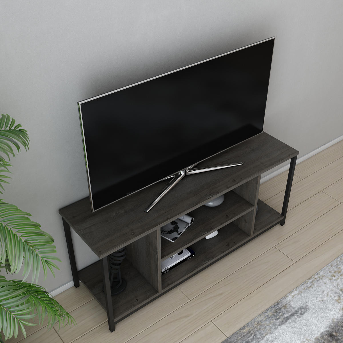 TV-ELEMENT Rinaldo Schwarz-Wenge - Wengefarben, Holzwerkstoff (120/51/35cm) - Decorotika