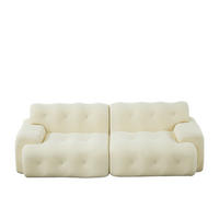 2-SITZER Sofa C Geschwungenes Design 224x104cm Beige - Beige, Textil (104/66/224cm) - Raelunyi
