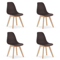 ESSZIMMERSTUHL 4-er Set KITO Kaffeesitz, natürliche Beine - Naturfarben/Braun, Kunststoff (46/80/54.5cm) - Valora