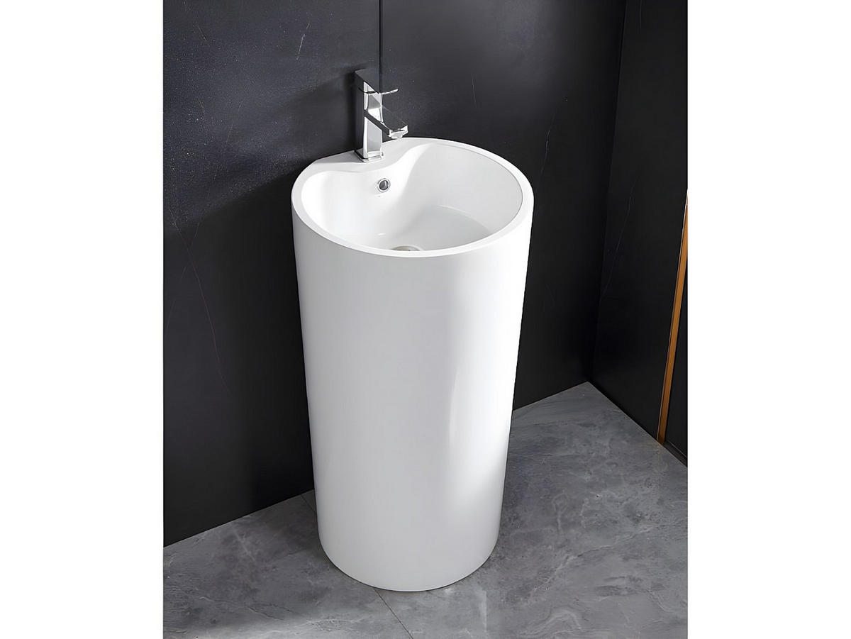 FREISTEHENDES Waschbecken - 45 cm x 43 cm - Harz - Weiß - TOTAM - Weiß, Kunststoff (45/83/43cm) - Vente-Unique