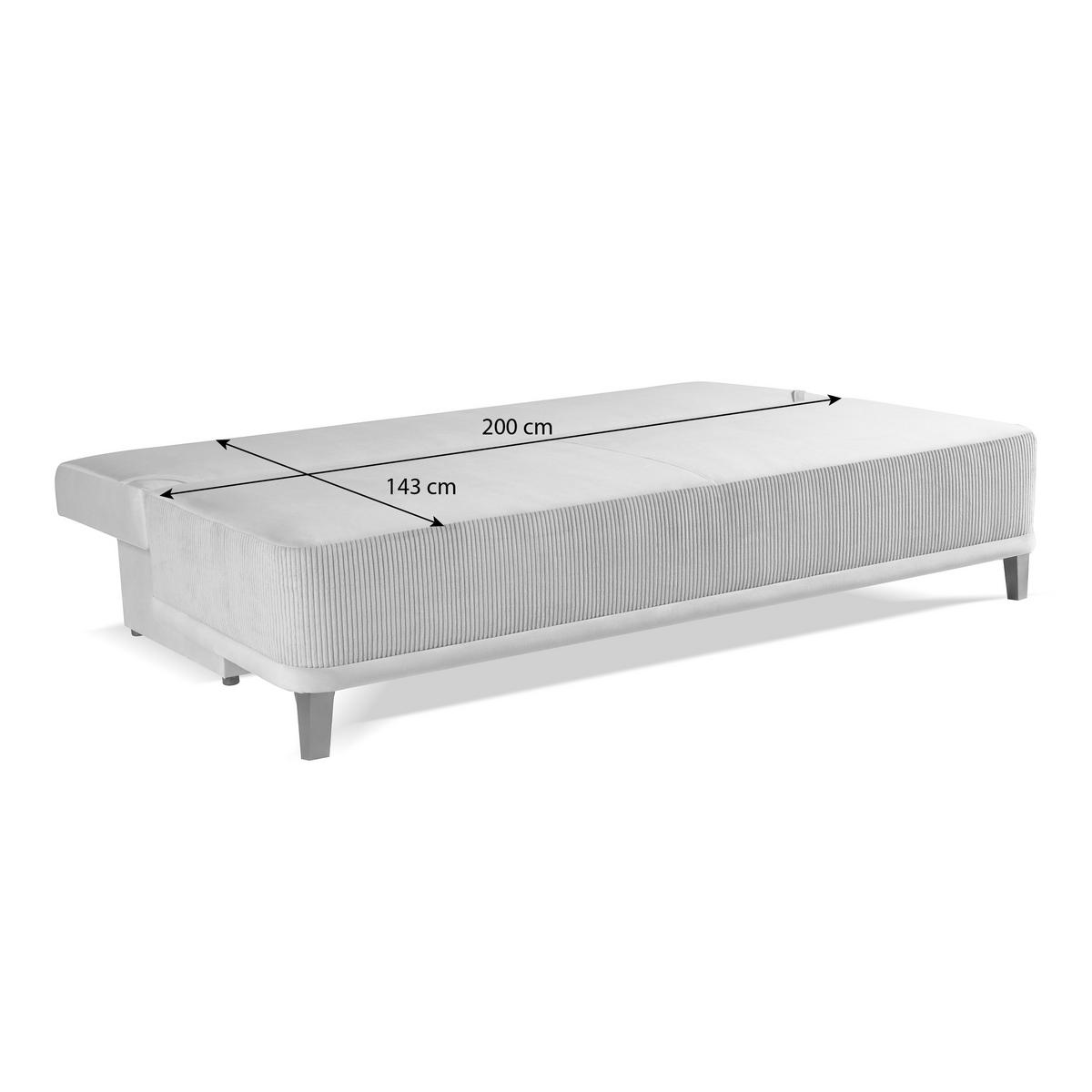 SCHLAFSOFA Riso 3-Sitzer mit Schlaffunktion, Braun - Braun, Textil (200/91/90cm) - Beautysofa