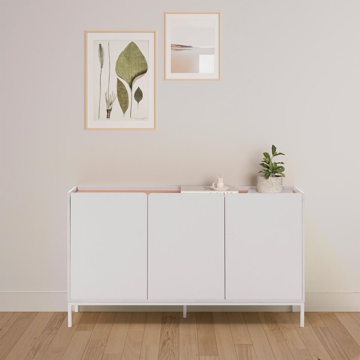 SIDEBOARD Curva 3 türen Weiß - Weiß, Holzwerkstoff (140/80/40cm)