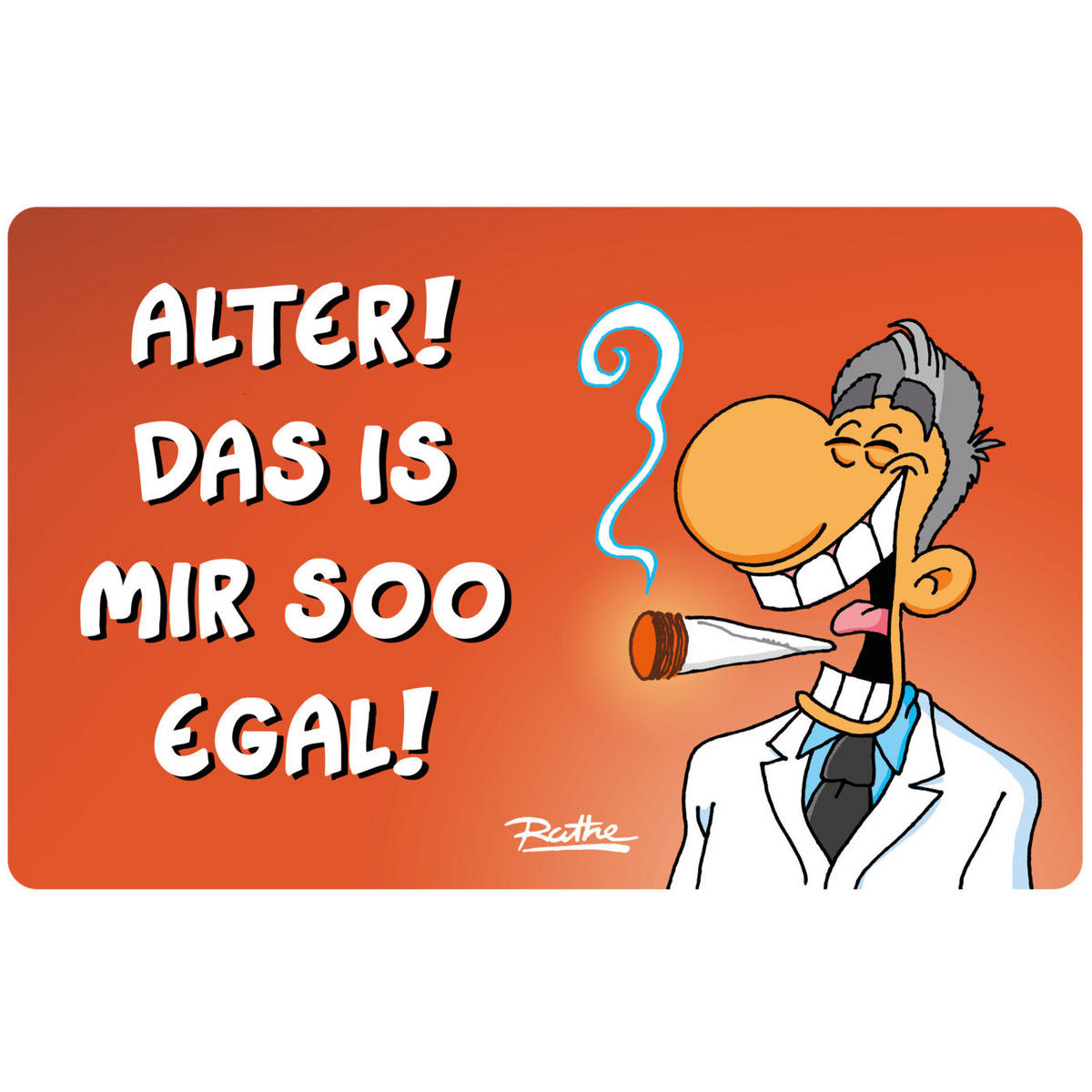 BRETTCHEN Ralph Ruthe Ater! Das ist mir soo egal! Rot 14,5 x 23,5 cm - Multicolor, Kunststoff (14.5/23.5cm) - United Labels