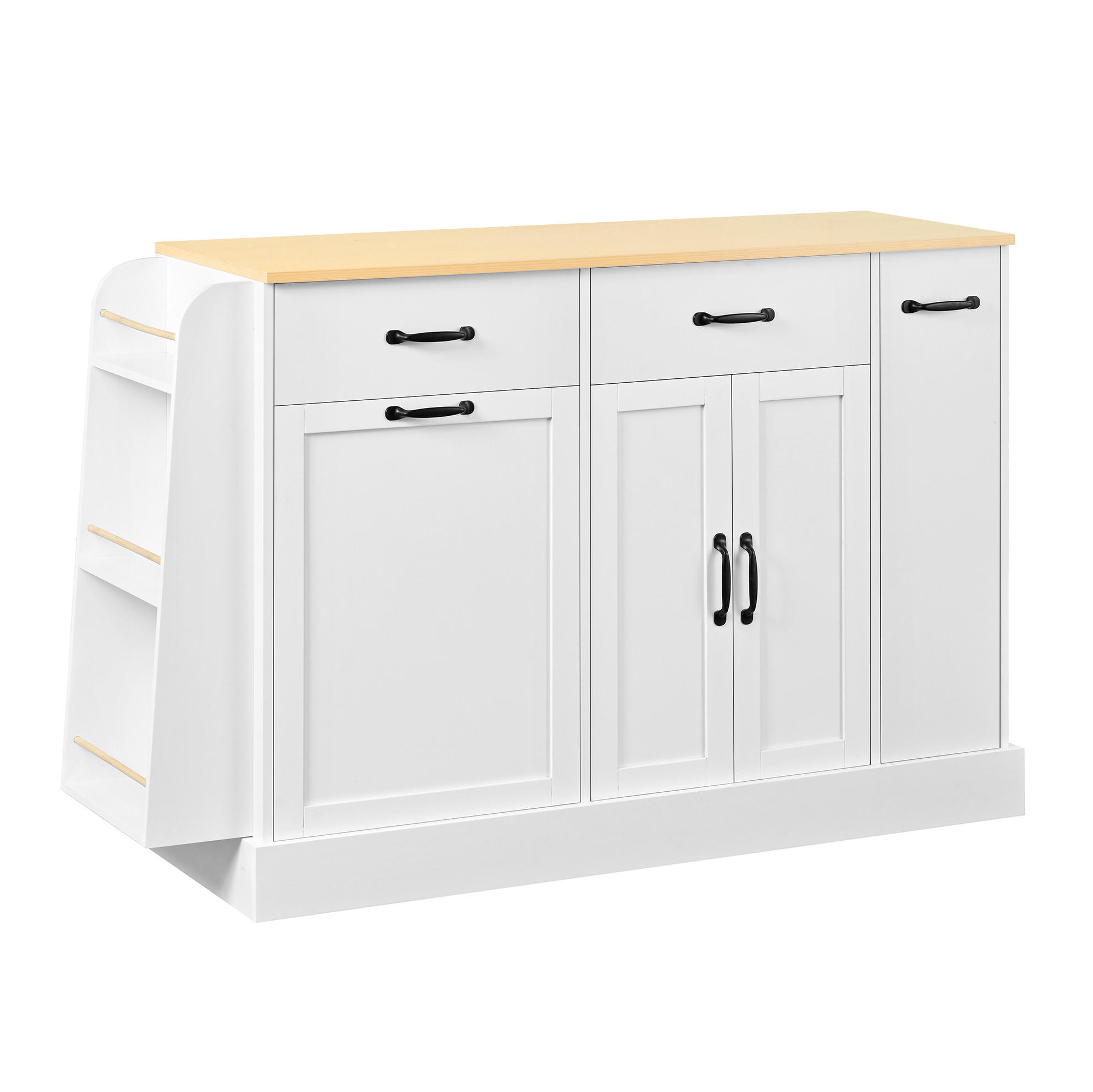 SIDEBOARD 133,5/40/86 cm weiß aus MDF mit offenen Fächern - Weiß, Holzwerkstoff (40/86/133.5cm) - OKWISH