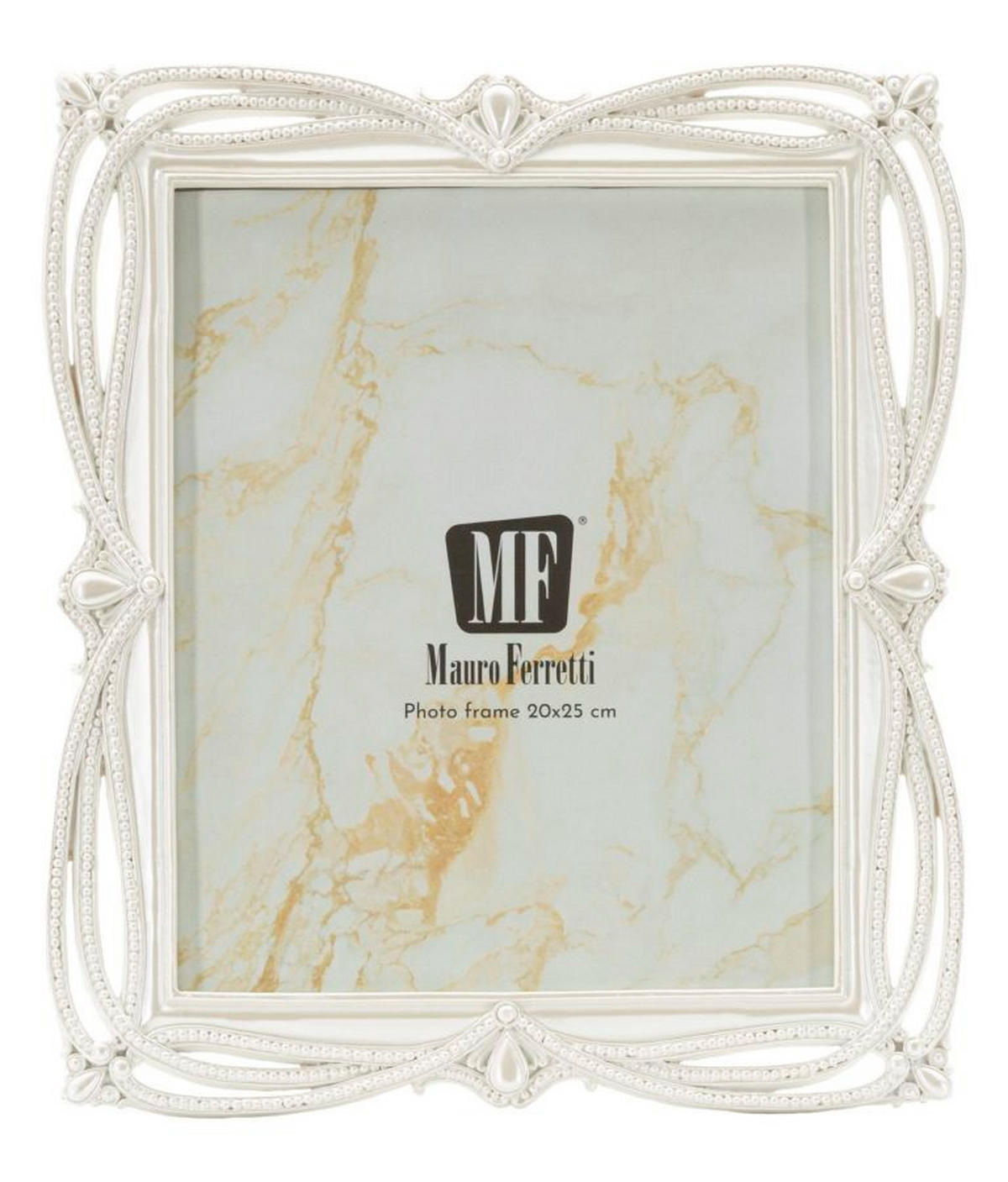 BILDERRAHMEN Tape, Fotoformat 20 x 25 cm, silberfarben, Polyresin und Glas, Rahmen 27 x 1,7 x 32 cm - Silberfarben, Glas/Kunststoff (27/32/1.7cm) - Mauro Ferretti