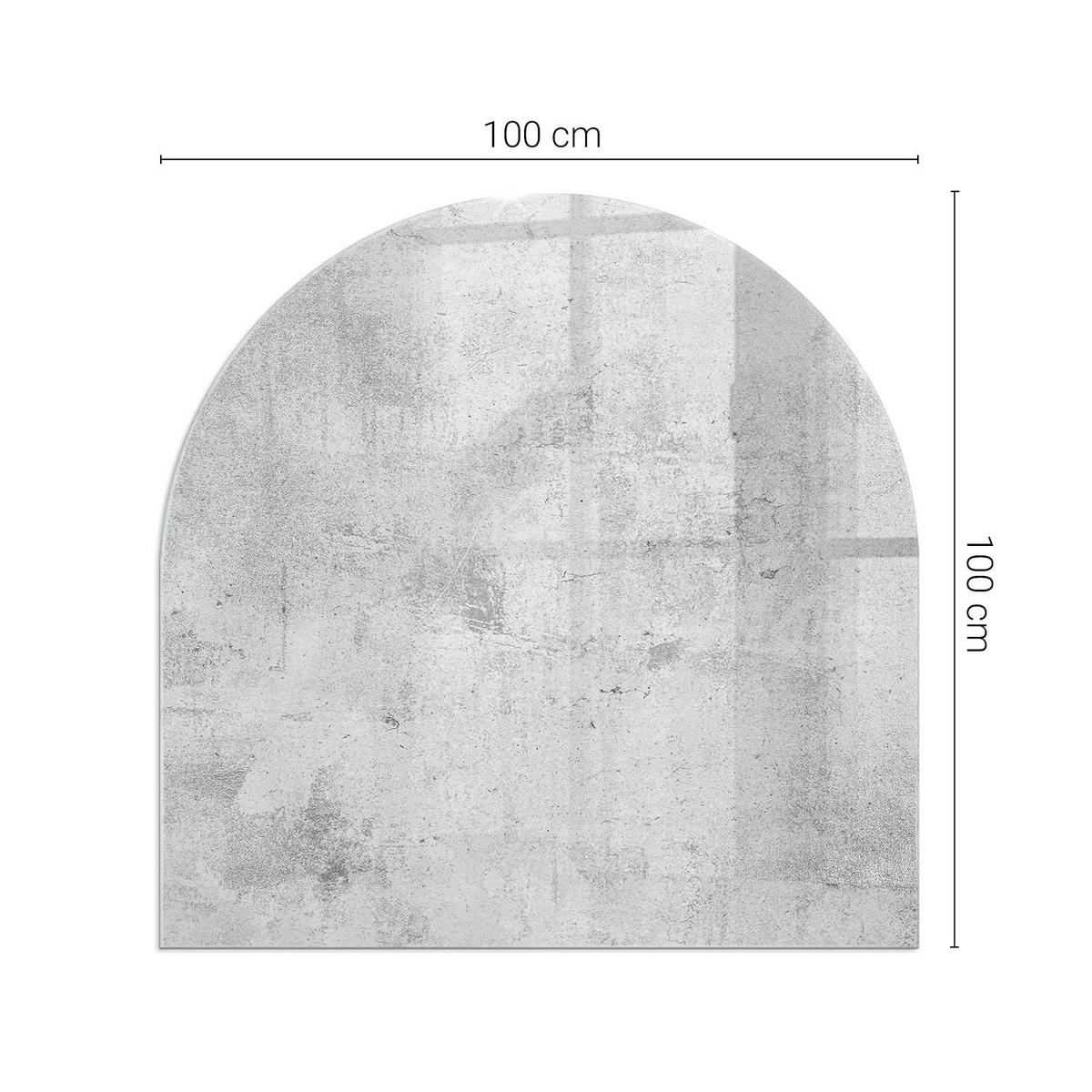 GLASPLATTE für Kamin 100x100 cm Grau - Grau, Glas (100/100/0.4cm) - ArtPrintCave