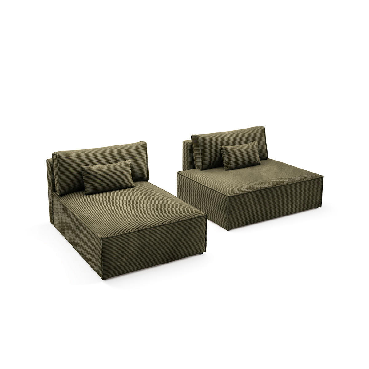 ECKSOFA Georgia Grün - Grün, Holz (236/148cm) - Petits-meubles