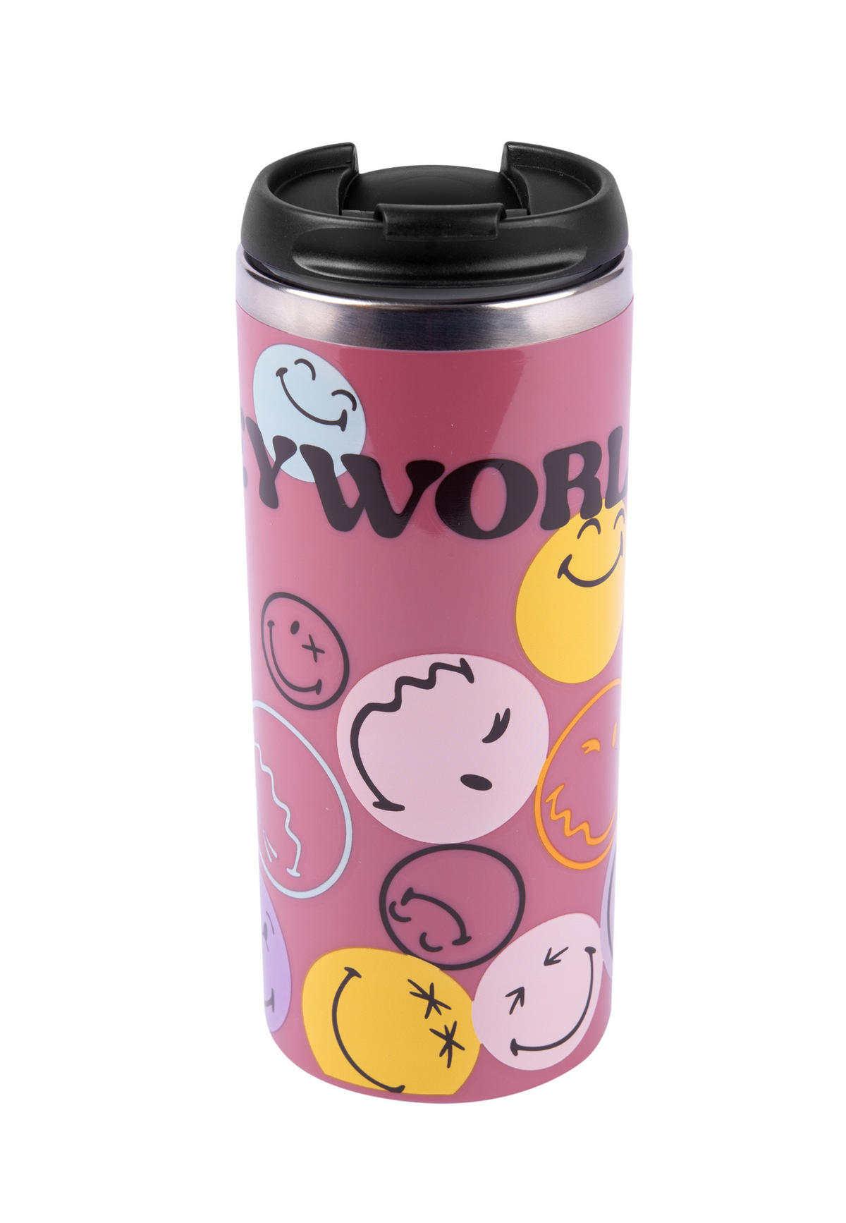THERMOBECHER Smileyworld Coffee-To-Go Pink 350 ml - Pink, Kunststoff (0.35L) - United Labels