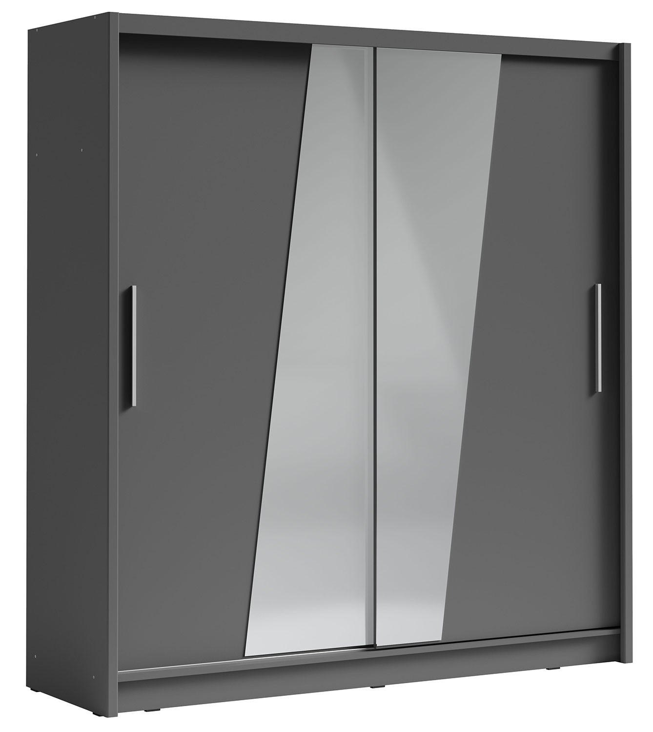 SCHIEBETÜRENSCHRANK Bergamo graphitgrau 205 cm / 62,5 cm / 215 cm - Graphitfarben/Grau, Holz/Holzwerkstoff (205/215/63cm) - Feldmann-Wohnen