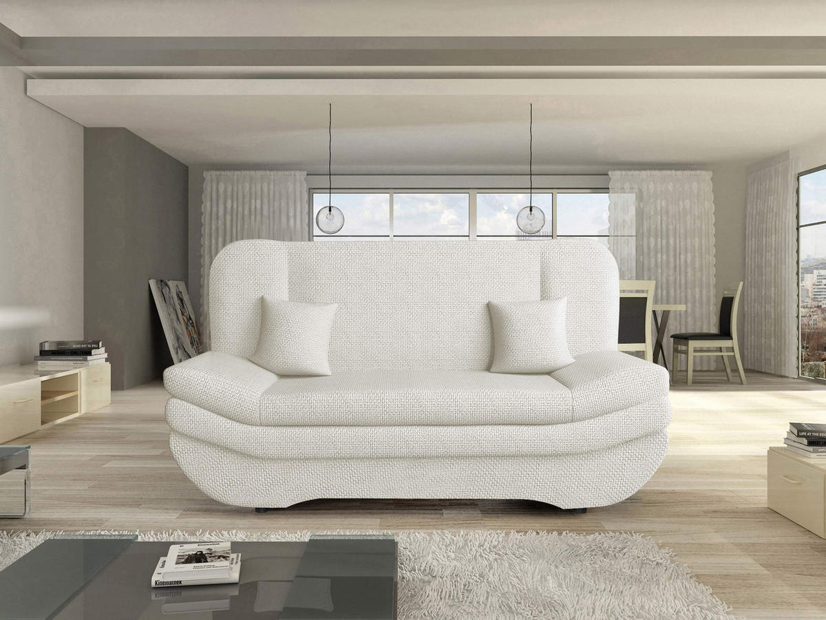 SCHLAFSOFA Weronika - Creme/Schwarz, Holz/Kunststoff (200/95/90cm) - MIRJAN24