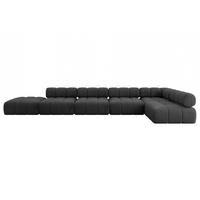 ECKSOFA modulares Sofa Favio-L3 - 475x190x70 cm Schwarz Velours - Schwarz, Holzwerkstoff/Textil (475/190cm) - ALTDECOR