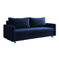 SCHLAFSOFA MARO, Sofa mit Schlaffunktion und Bettkasten, Farbe: Blau, Veloursstoff - Blau, Textil (217/92/85cm) - Sepro Meble