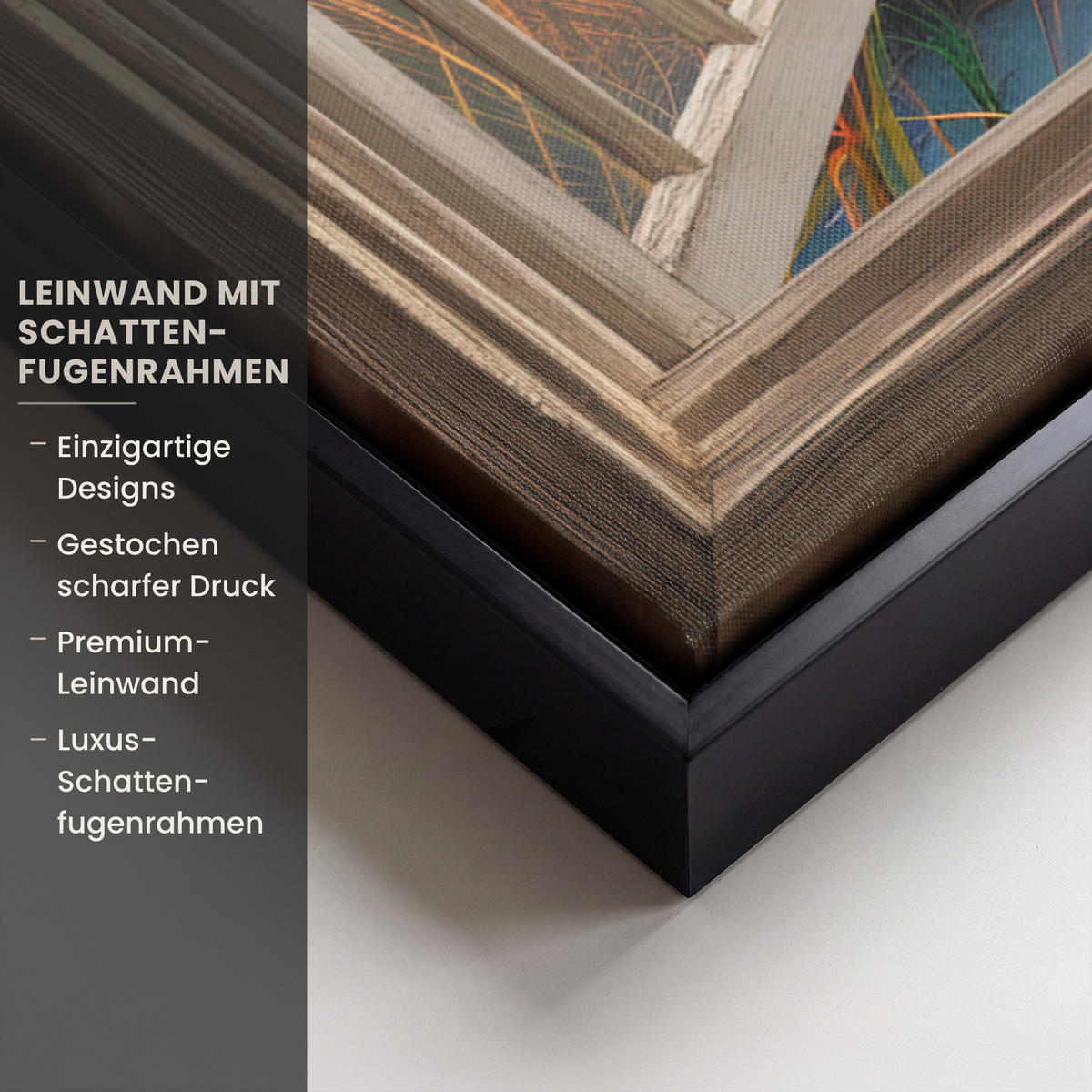 LEINWAND Bilder mit Rahmen - Aussicht - Fenster - Leuchtturm - Sonnenuntergang - Strand - 100x70 - Dunkelorange, Textil (100/70cm) - MuchoWow