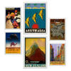 POSTER Set Mit 6 Von Norden Nach Süden Vollfarbige Illustrationen Von Vintage Tourismus Werbetafeln Aus Der Ganzen Welt A3 & A4 Weißer Rahmen - Weiß, Papier (29/3cm) - Nacnic