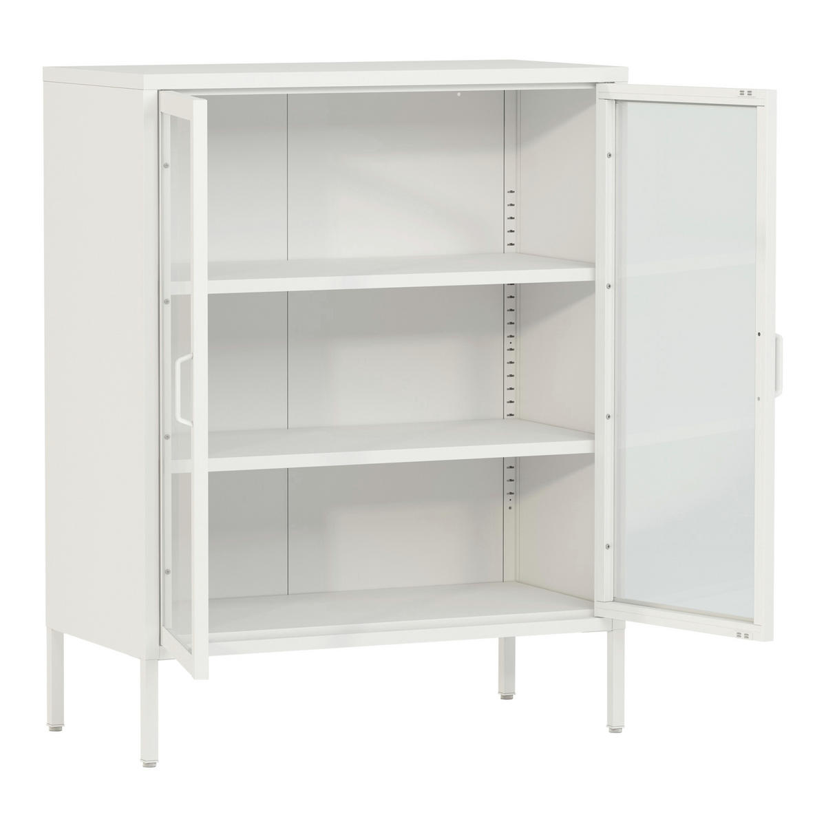 VITRINE Fauske - Weiß, Metall (80/101.5/40cm) - [en.casa]