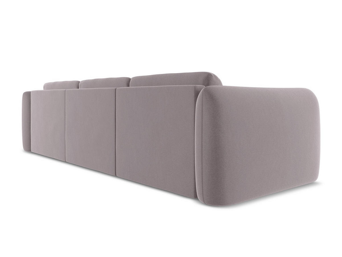 ECKSOFA Rechts Samt Stoff Violett - Lila/Flieder, Kunststoff/Textil (290/170cm) - Makamii