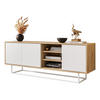 TV-ELEMENT SANAYI II mit Regalen Eiche Artisan/Weiß - Weiß, Holzwerkstoff (156/56/38cm) - Lookway