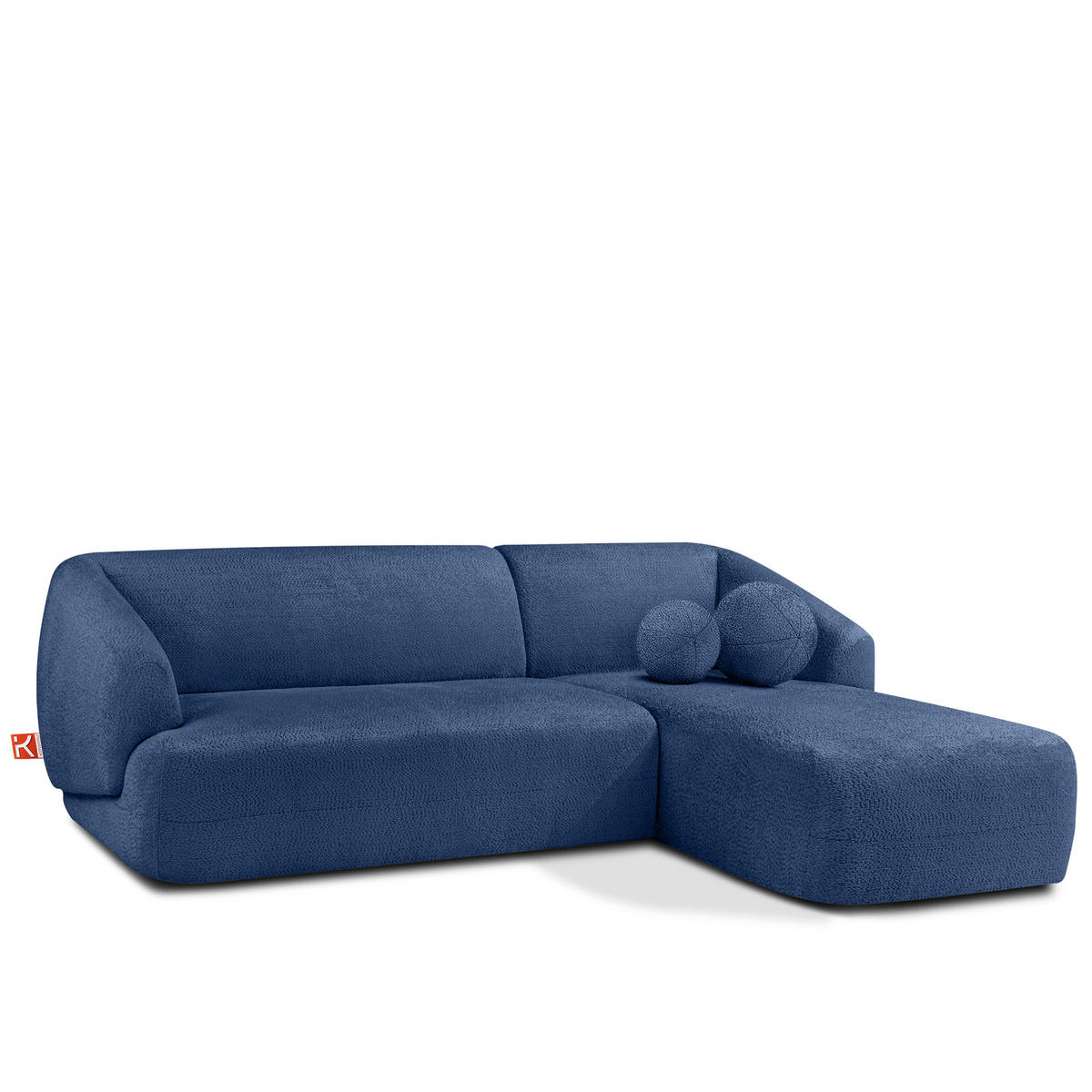 ECKSOFA RECHTS VIRA, Blau, Chenille - Blau/Schwarz, Holz/Holzwerkstoff (300/160cm) - KONSIMO®