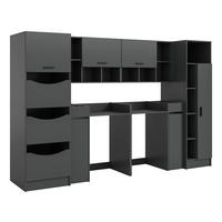 WASCHMASCHINENUMBAU Set FREE (B/H/T: ca. 300/195/68 cm) in anthrazit/anthrazit - Anthrazit, Holzwerkstoff (300/195/68cm)