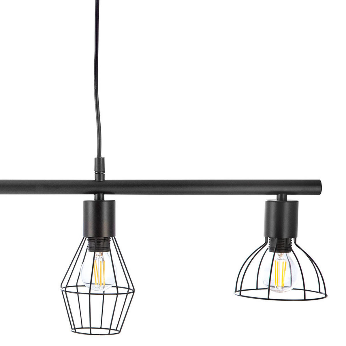 LED HÄNGELEUCHTE Metall Schwarz Gitteroptik - Schwarz, Metall (75/13/150cm)