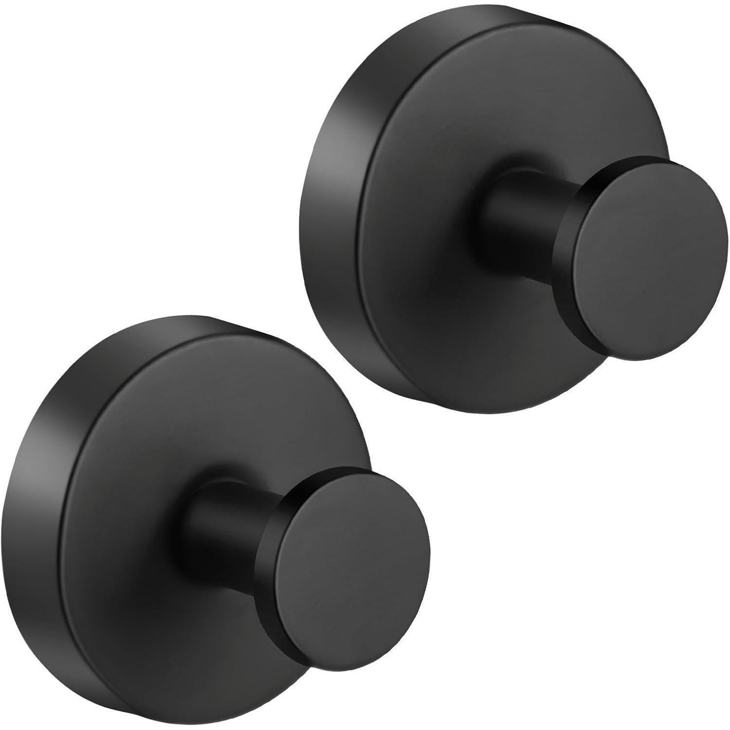 WANDHAKEN 2-teiliges Set Edelstahl Schwarz - Schwarz, Metall (4.5/2.8/6cm)