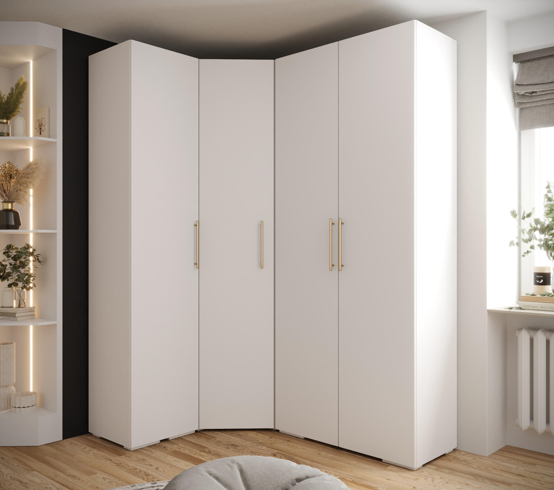 GARDEROBEN-SET 236,7/181,7/47 - Goldfarben/Schwarz, Holz/Kunststoff (181.7/236.7/47cm) - Abiks Möbel