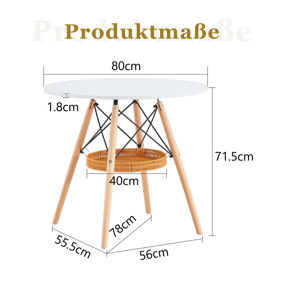 ESSTISCH Weiß 80/80/71,5 cm - Weiß, Holz (80/80/71.5cm) - PANGIVO