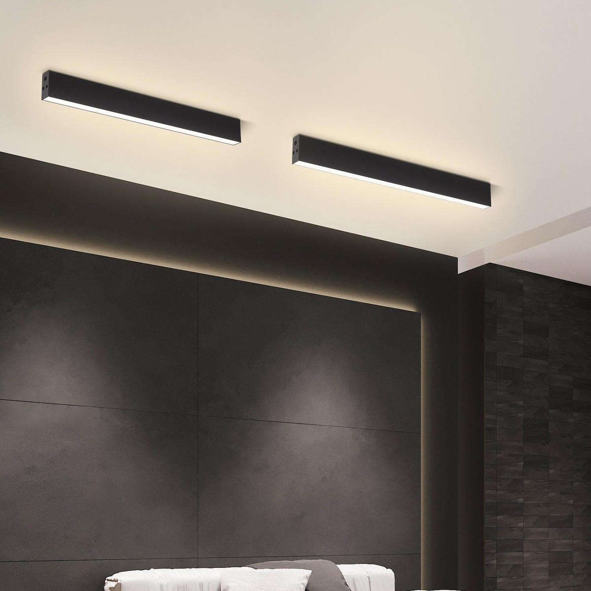 LED-DECKENLEUCHTE Werner 53.6/3.5/5.5 cm - Schwarz, Metall (53.6/3.5/5.5cm) - Nettlife