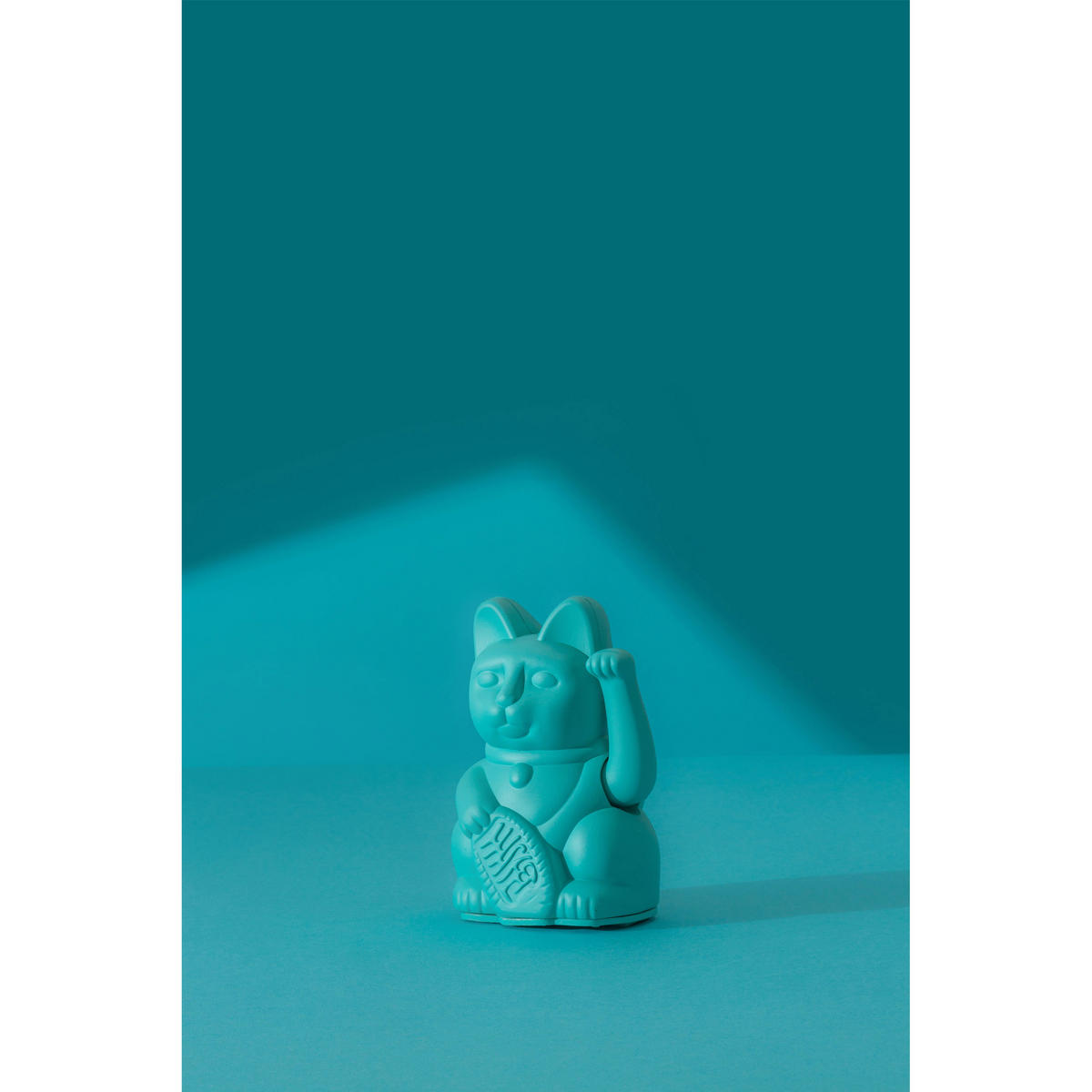 WINKEKATZE Lucky Cat Mini Maneki Neko, Kunststoff, Türkis, 9.8 cm - Grün, Kunststoff (6.7/9.8/5.2cm) - Donkey Products